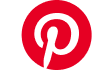 Pinterest logo in red. 