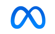 Meta's logo in blue.