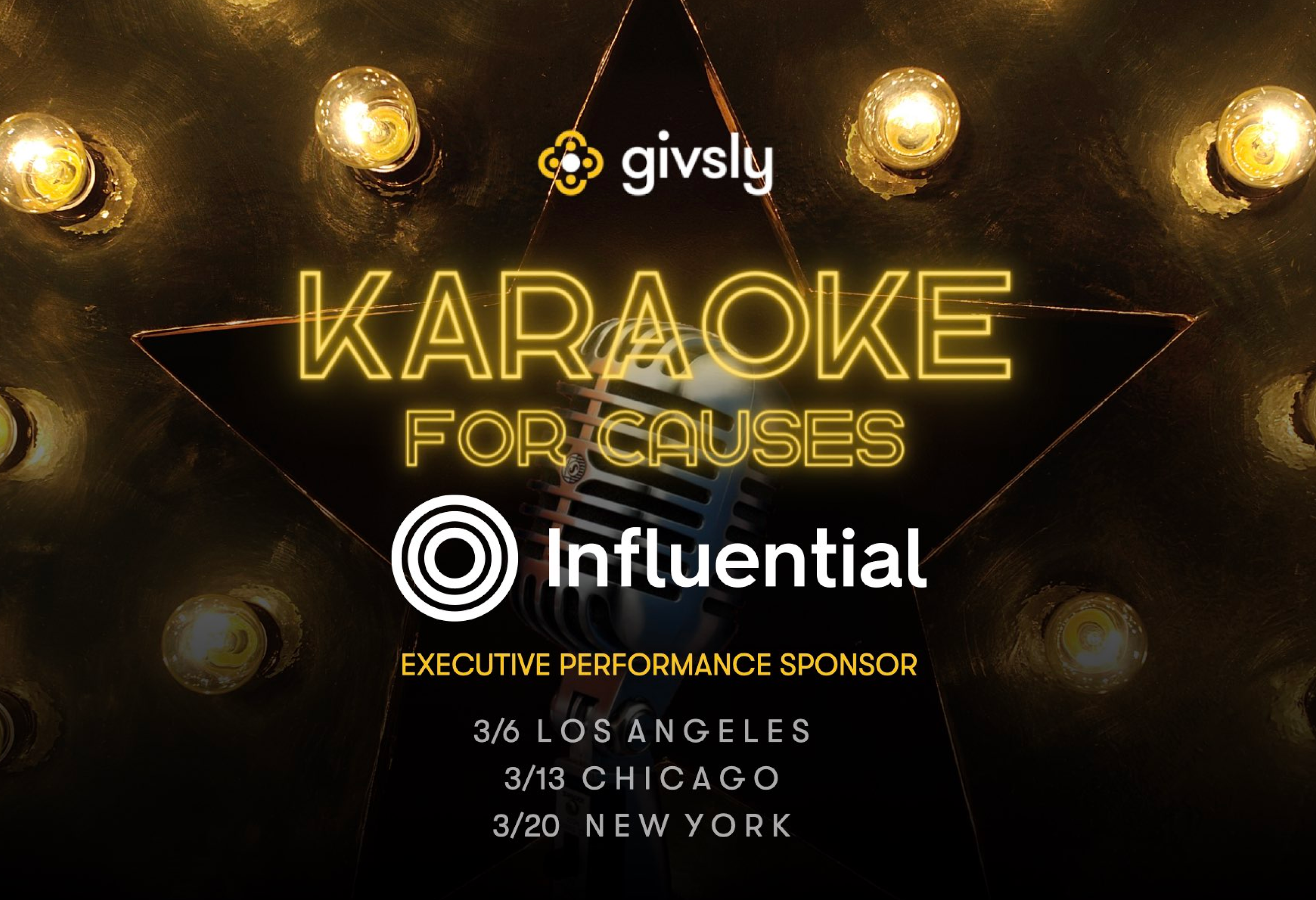 Influential as Executive Performance Sponsor for Givsly's Karaoke for Causes